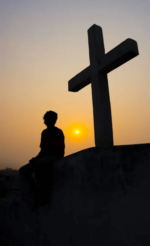 Cross in the sunset